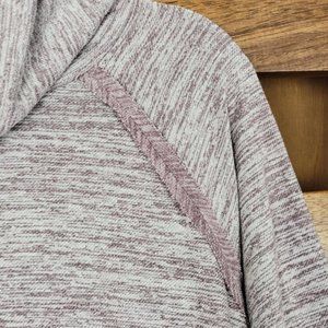 H.I.P. Brushed Knit Purple Cowl Neck 3/4 Sleeve Sweater, Sz M